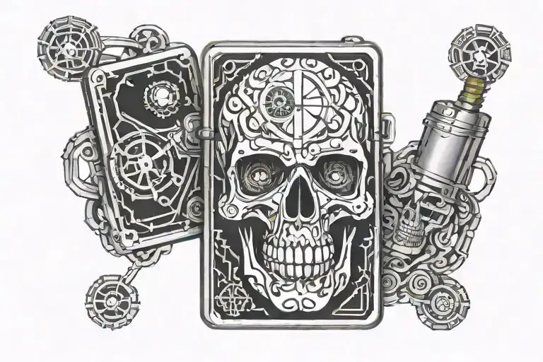 Zippo Lighter With Skull