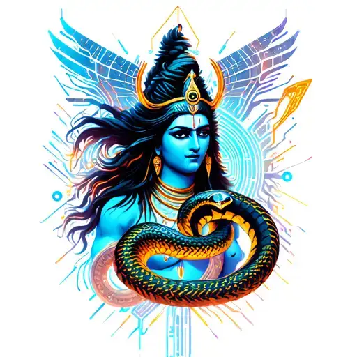 Aesthetic Shiva With Snake