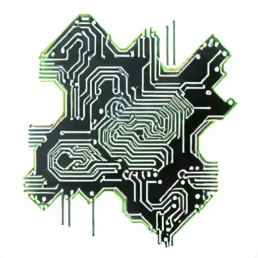 An Abstract Circuit Board Design With Hidden Messages In Binary Code