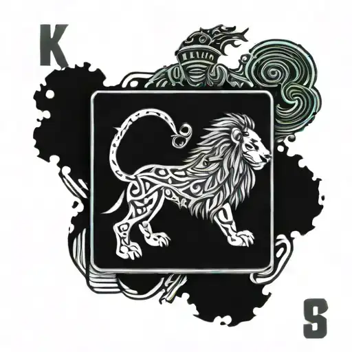 King Of Spades Lion Playing Card