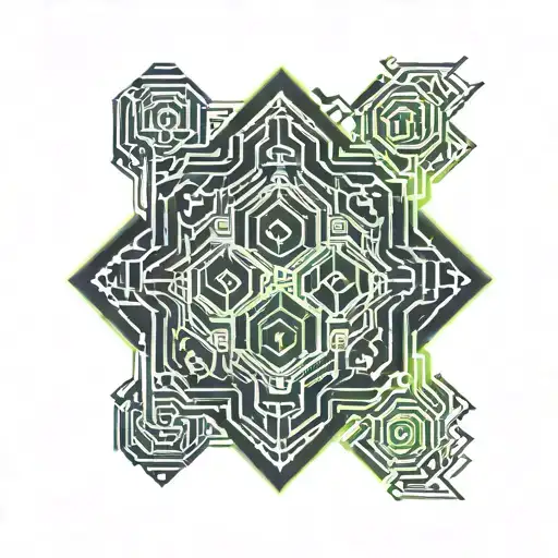 Thin Line Art Cyber Sigilism