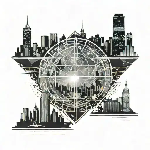 New York Skyline Fading Into Space Scene