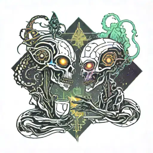 Alien Smoking And Entertaining Another Planet