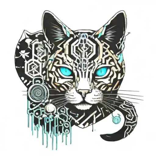 Cat With Mushrooms Growing