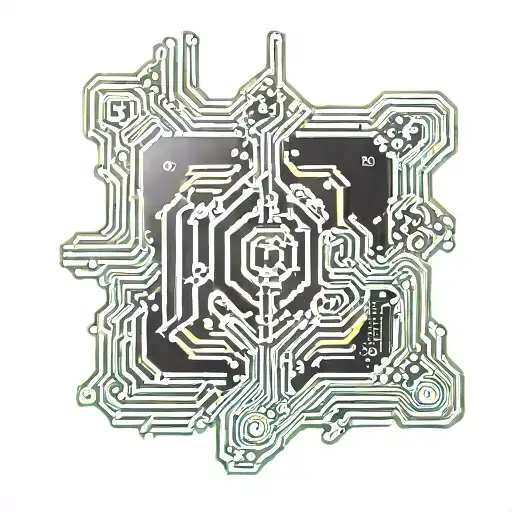 Broken Computer Chip With Dopamine Symbol In It