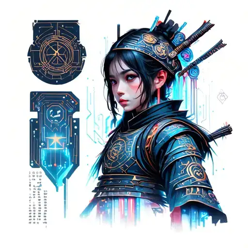 Cyberpunk Style Samurai Girl