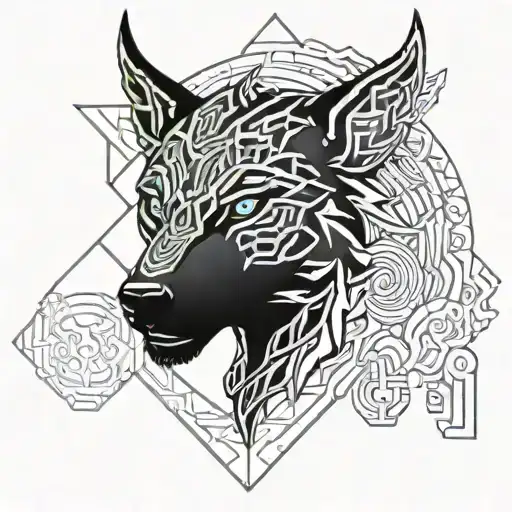 Viking Norse Wolfs Stone