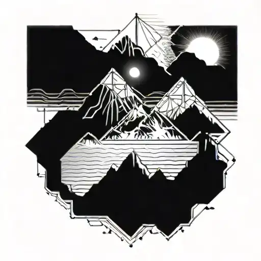 Mountain Reflection On Water Mathematical Universe Instead