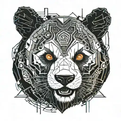 Panda Demonic Face Surrounded By Dark Energy