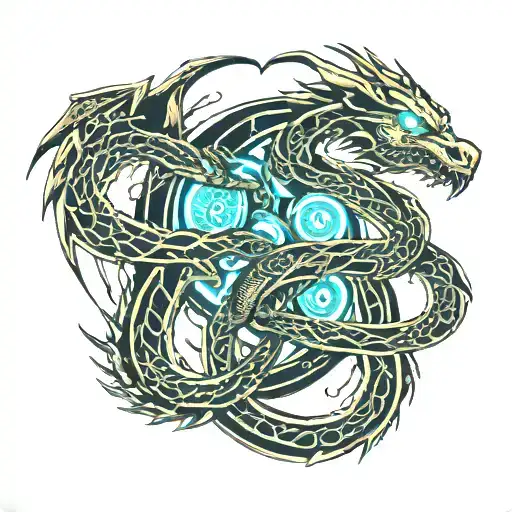 Two Dragon Biting Each Other Tails To Form An Infinity Symbol