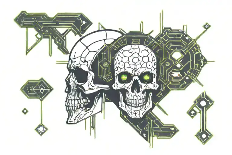 Skull Cyberpunk Style