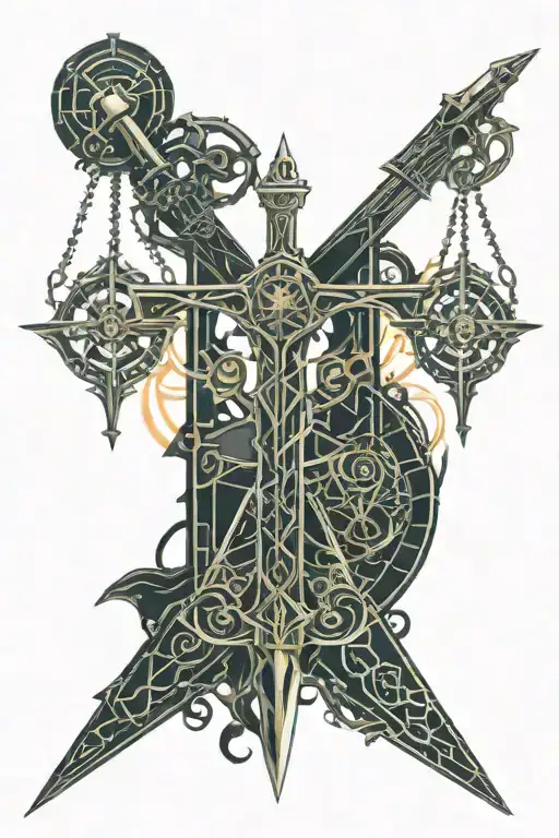 Sword Of Justice With Scales Of Justice