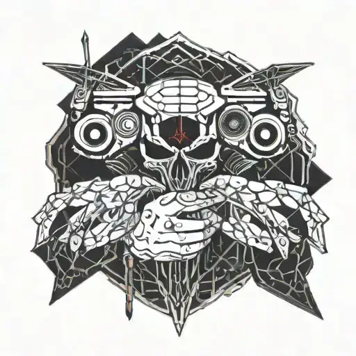 Evil Knigh Holding Sword And Fpv Drone In Hands Holding