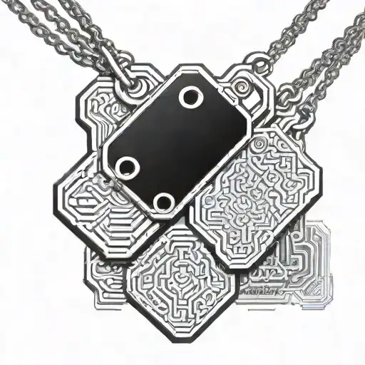 Father Daughter Army Dog Tags Attached To Chain