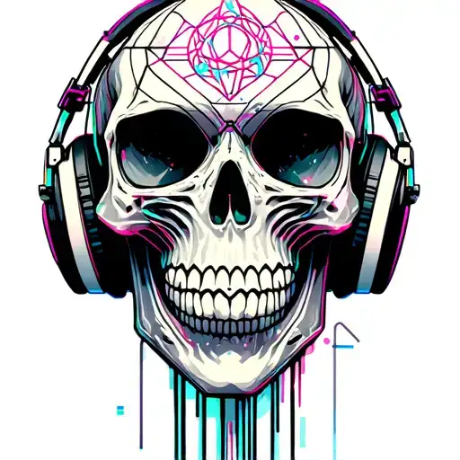 Skull With Head Phones