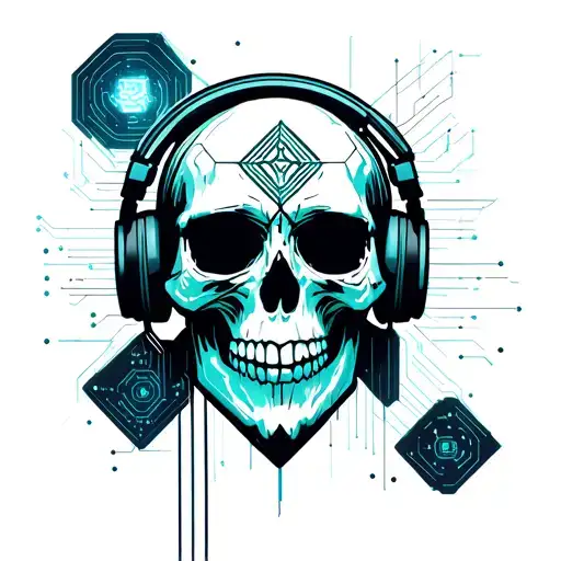 Skull With Head Phones
