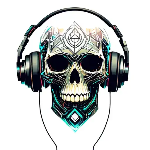 Skull With Head Phones