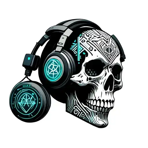 Skull With Head Phones