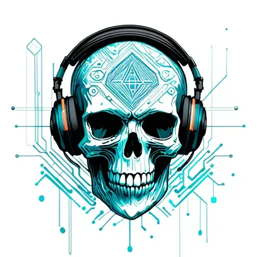 Skull With Head Phones