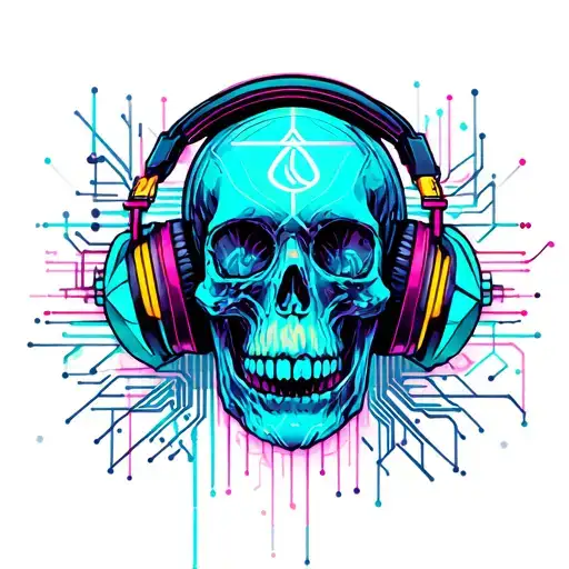Skull With Head Phones