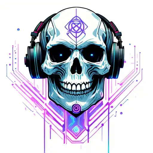 Skull With Head Phones