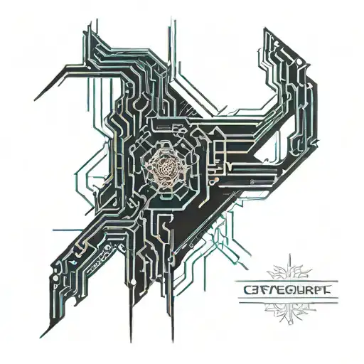 Lines Cyberpunk Full Back Tattoo Black Only