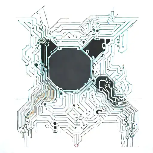 Lines Cyberpunk Full Back Tattoo Complex Circuitry