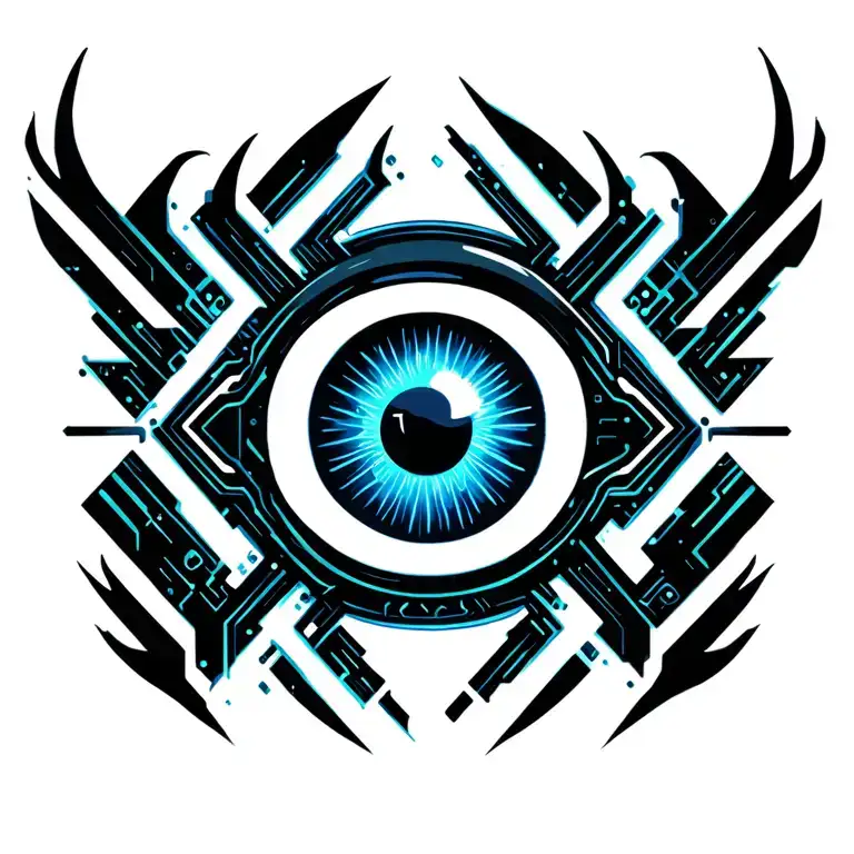 Men Evil Eye Chest Tattoo On Left Side