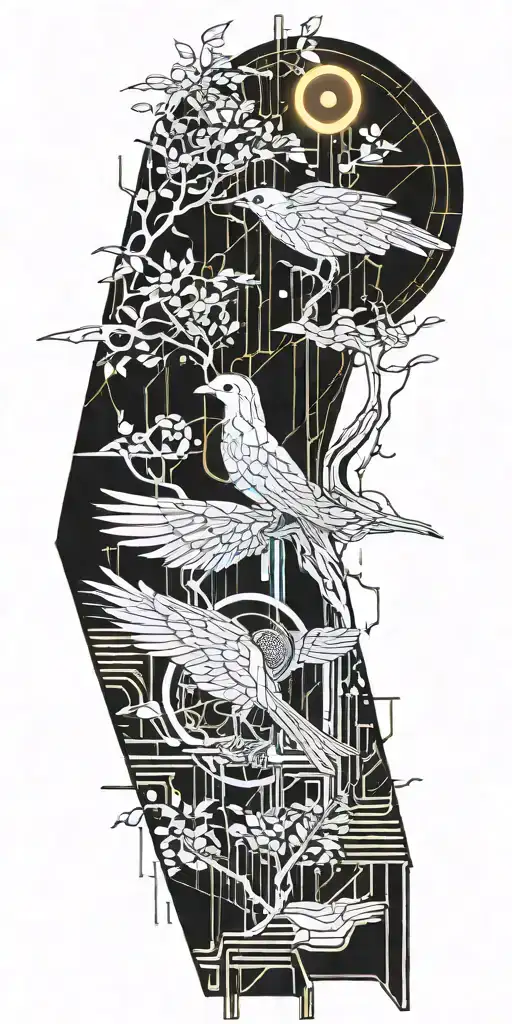 Blade Runner Bird Turning Into Tree Below