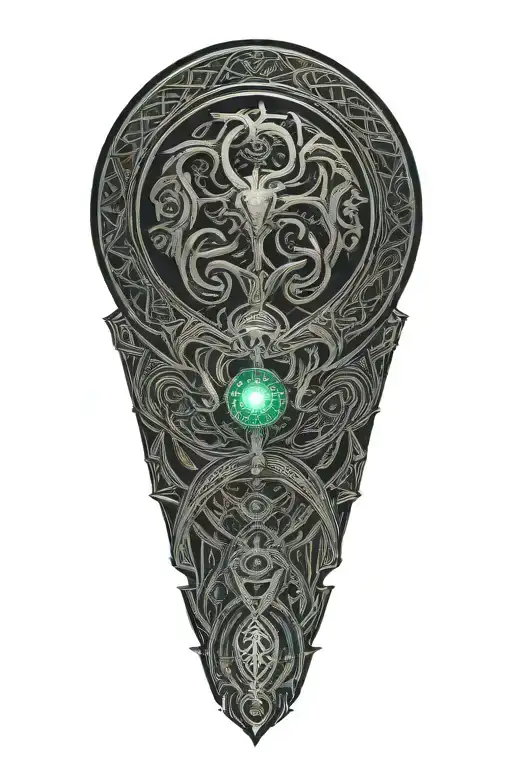 Authentic Celtic Knot With Dragon And Celtic Patterns