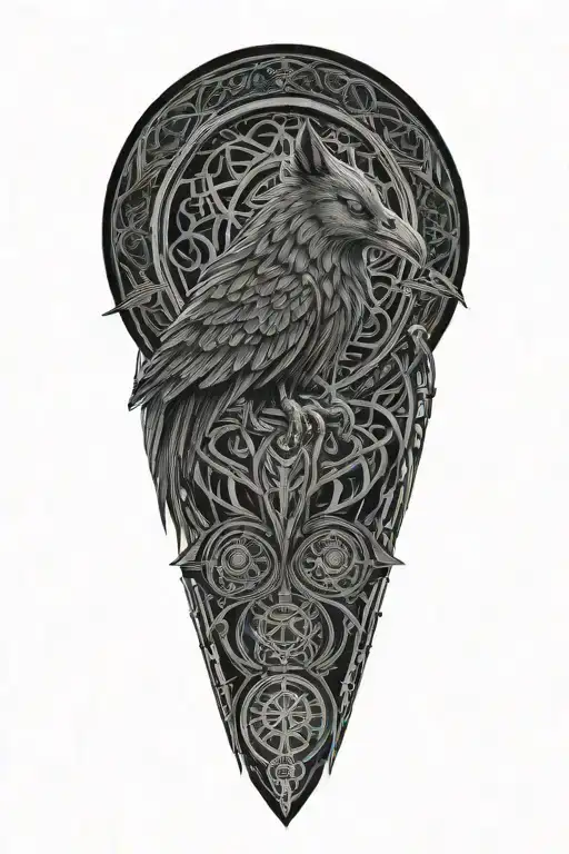 Celtic Raven And Wolf Paired Together With Celtic Patterns Rage