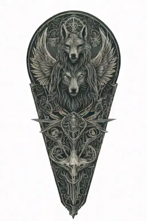 A Celtic Wolf And Celtic Raven Grim Reaper Sacred Heart