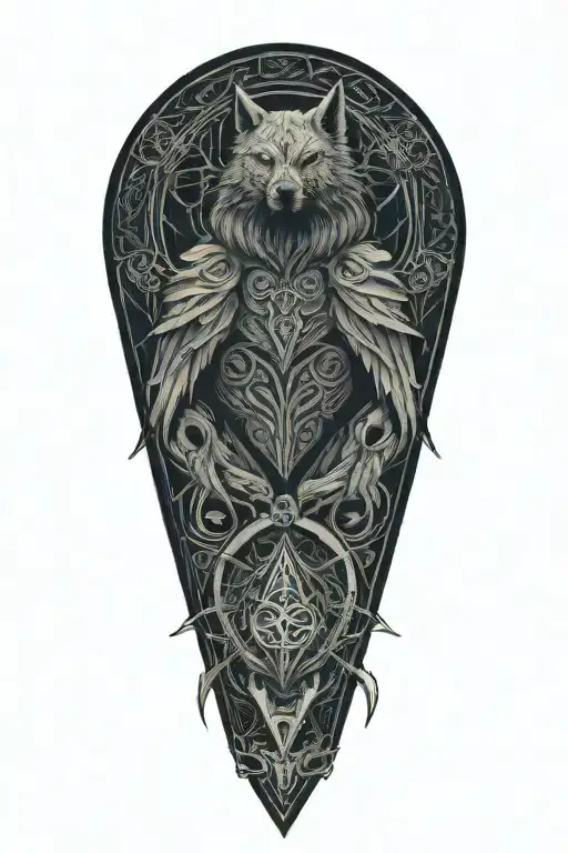 A Celtic Wolf And Celtic Raven Grim Reaper Sacred Heart