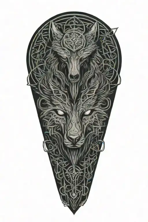 A Celtic Wolf And Celtic Dara Knot Grim Reaper Sacred Heart