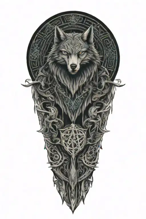 A Celtic Wolf And Celtic Dara Knot Grim Reaper Sacred Heart