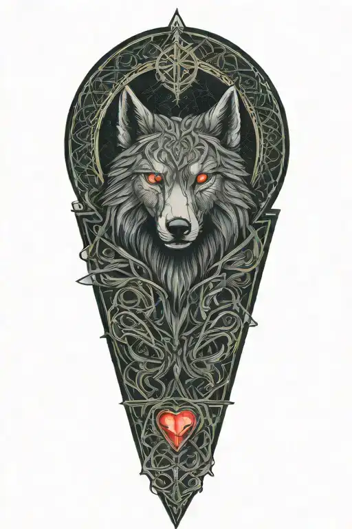 A Celtic Wolf And Celtic Dara Knot Grim Reaper Sacred Heart
