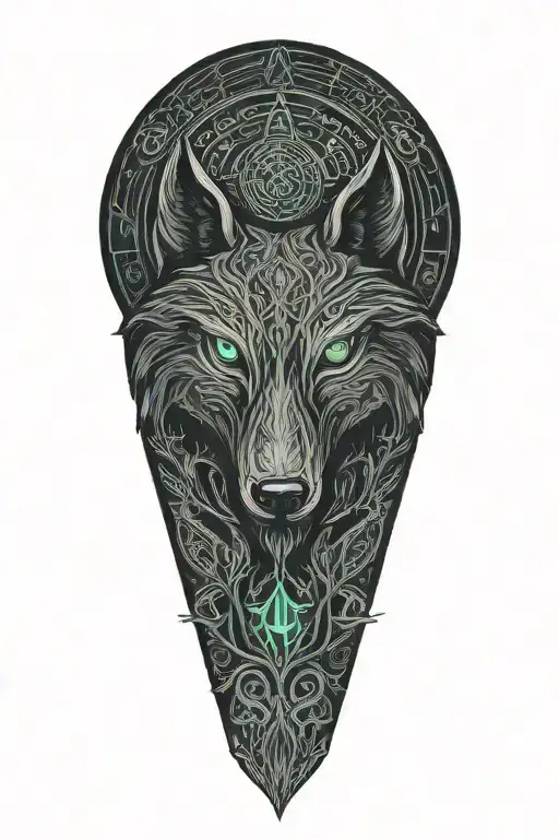 A Celtic Wolf And Celtic Dara Knot Raven