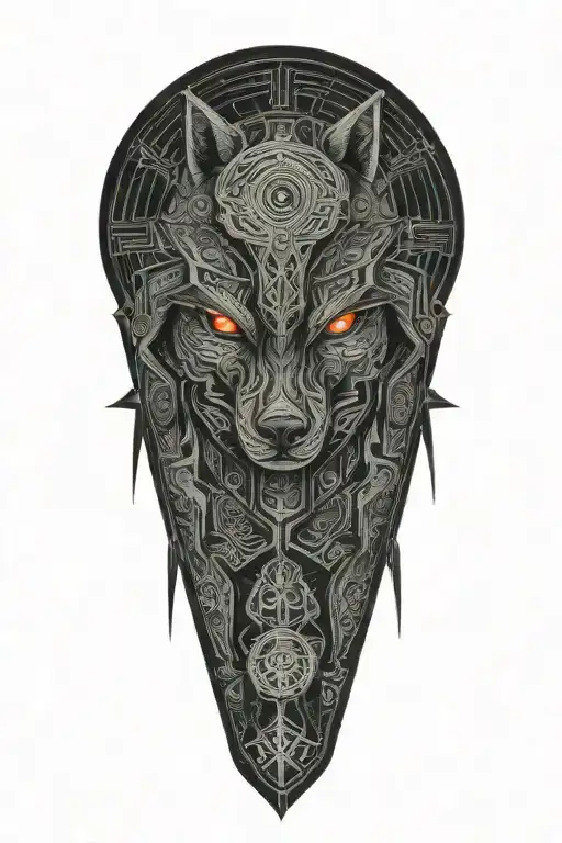 Celtic Warrior With Wolf And Raven