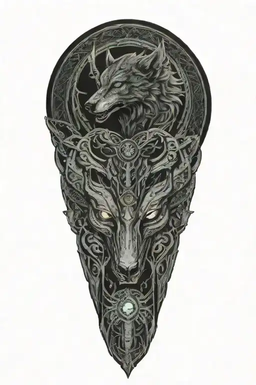 Celtic Warrior With Wolf And Raven