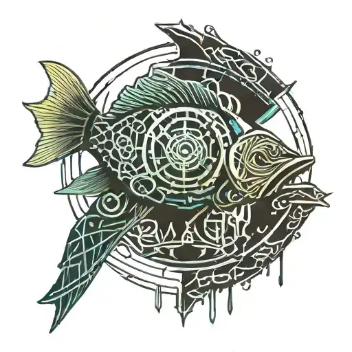 Fish Transforming Into A Gravestone