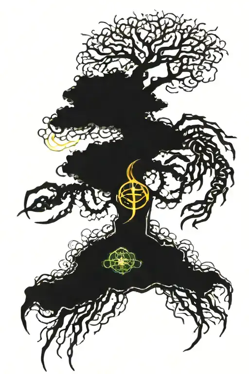 Dead World Tree With A Scorpion Crawling