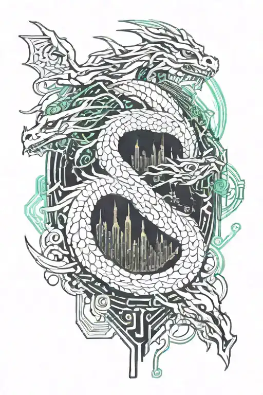 Dragon Asia City Skyline Made