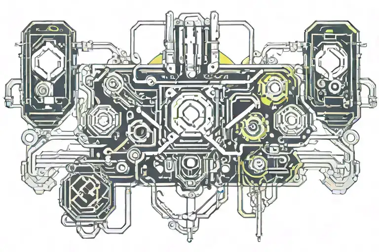 Cyberpunk Chest Piece Featuring Pipes And Cables
