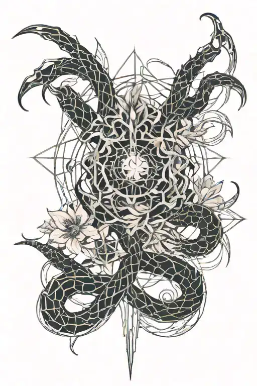 Spider Lily And Snake