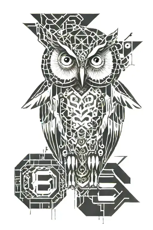Owl With Emine Letters For Scar