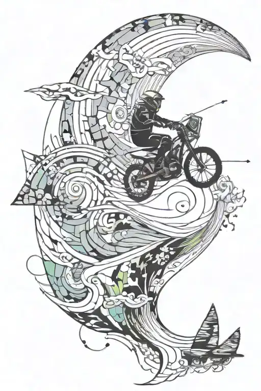 A Kitesurfer Riding A Massive Wave With A Detailed Map Of The World In The Background