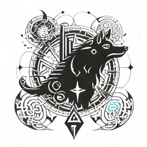 Combine Wolf Imagery With Ancient Tribal Symbols For A Unique