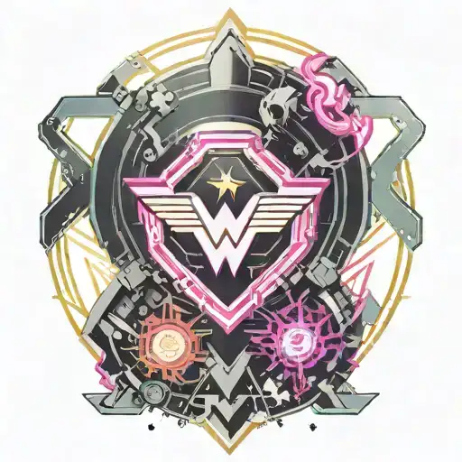 Wonder Woman Breast Cancer Logo Incorporated Within Shield