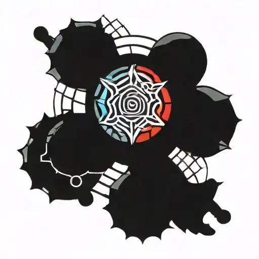Naruto Akatsuki Symbol On Stain Glass Window