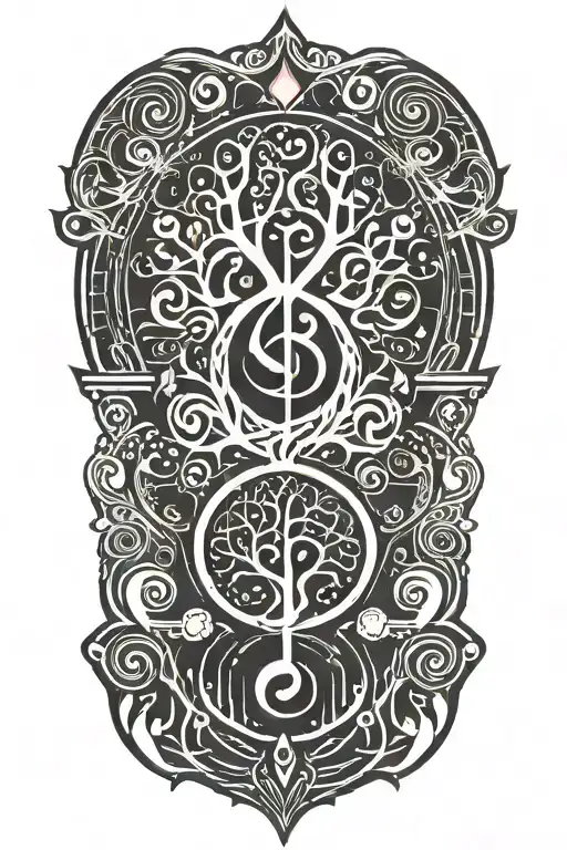 Psychedelic Tree Of Life Incorporated In A Treble Clef
